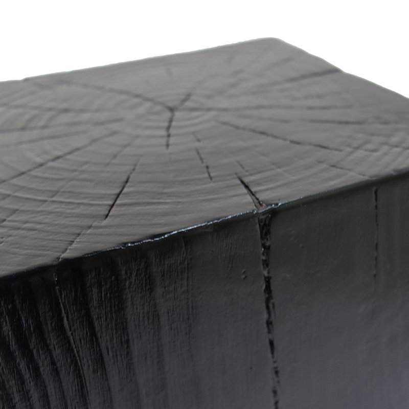 Black End Table With Wood-like Finish, 28.41" Tall, Construction, Ideal For Or Armchair Wood-look Table, Size, Indoor Outdoor Function, Modern Style Addition