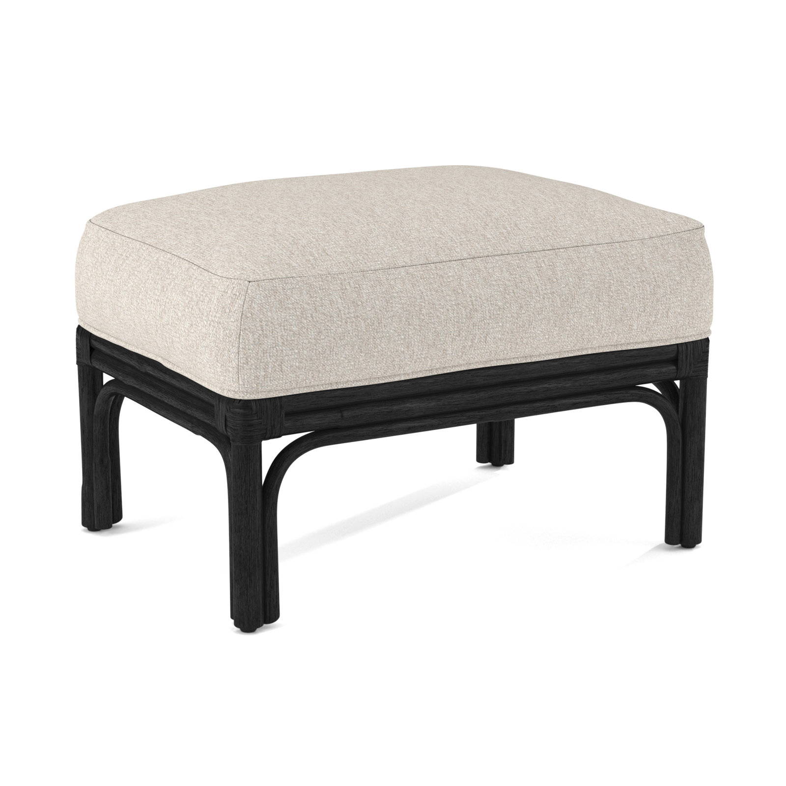 Boca Upholstered Ottoman, Black, Snow Crypton Performance; 0884-91