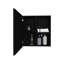 Armoire à miroir H 21,1 po pour salle de bain et cuisine, 4 tablettes et support à serviettes noir-1396338910