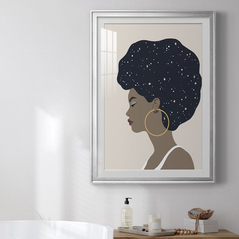 «Heavenly Hair I» par - Impression sur, H 36,5 po x l 26,5 po x P 1 po, Cadre argenté