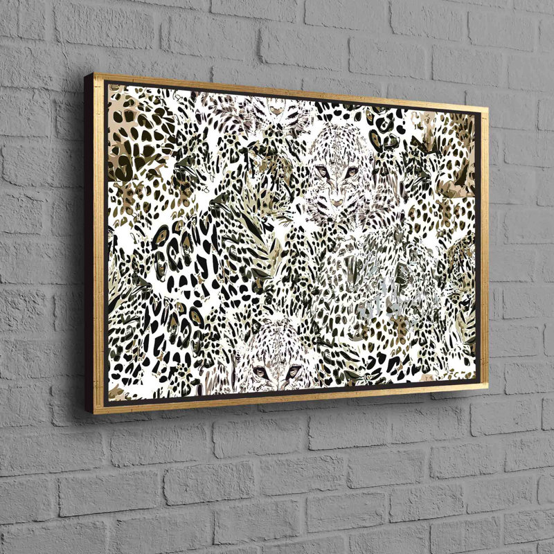 Print on Canvas, 70 cm H x 100 cm W, Framed Print without Mat, Gold