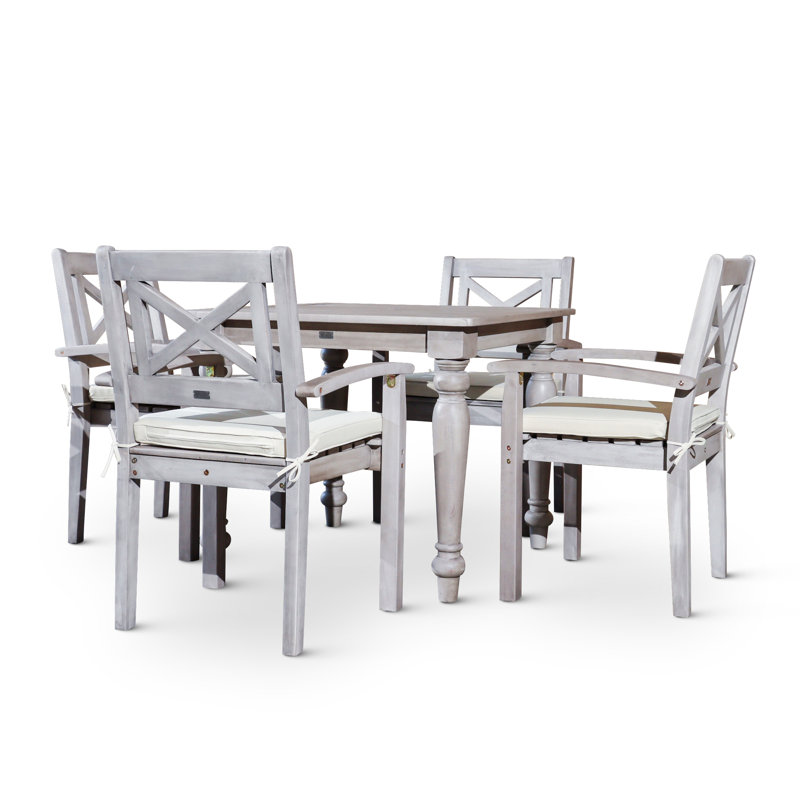Ensemble repas carré pour l'extérieur 5 pièces