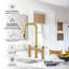 3 Holes Brass Double Handle Bridge Kitchen Faucet With 2-Mode Pull Down Sprayer And Supply Lines-105019007