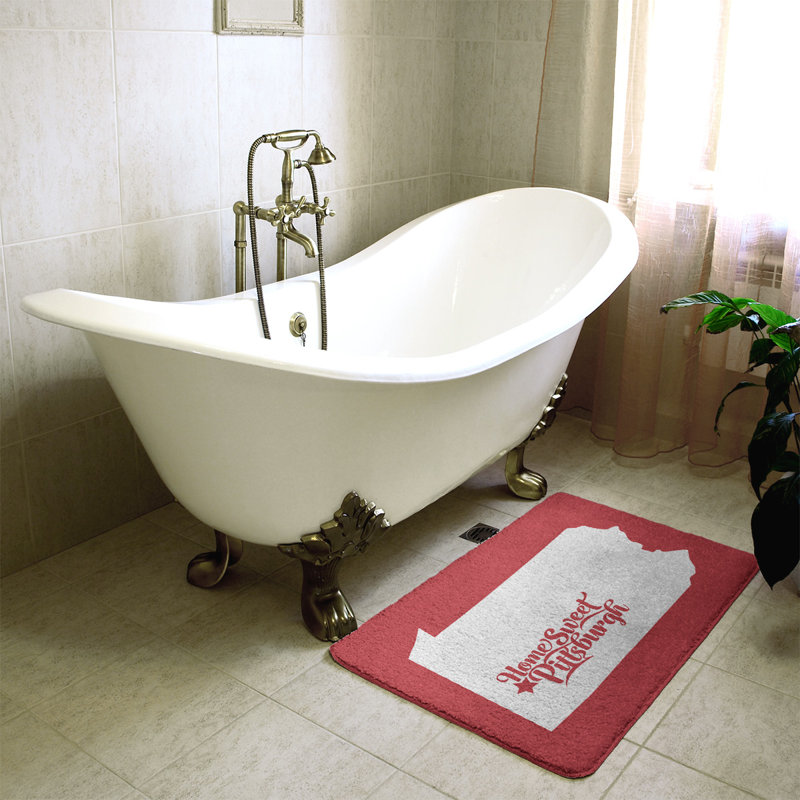 Tapis pour salle de bain pittsburgh pennsylvanie, l 21 po x L 34 po, Rouge