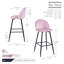 Upholstered Counter Stool with Metal Frame-56953823