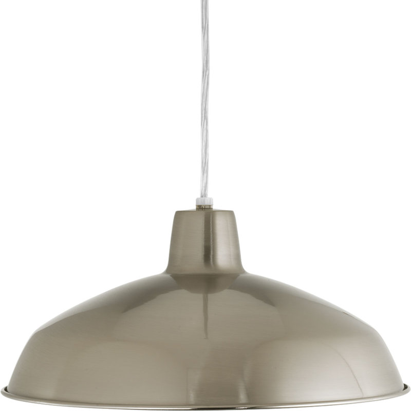 Luminaire suspendu conique 1 lumière, Nickel brossé