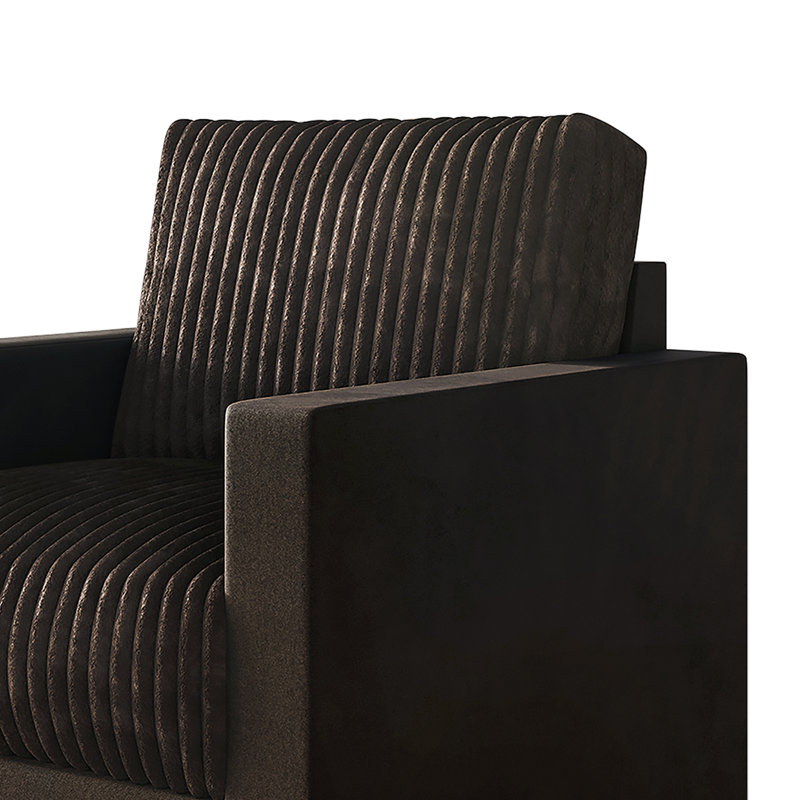 Fauteuil en velours 31,72 po Shadybrook, Velours brun