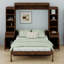 Lit escamotable avec bureau, armoires et tiroirs de rangement, lit escamotable en bois avec tablettes, convertible en armoire-509214859