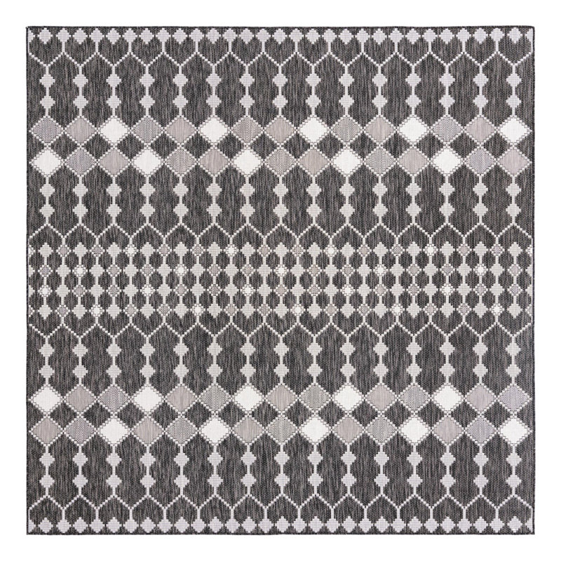 Tapis d'extérieur Charcoal_Unique Loom Traliccio, Carré 10 pi