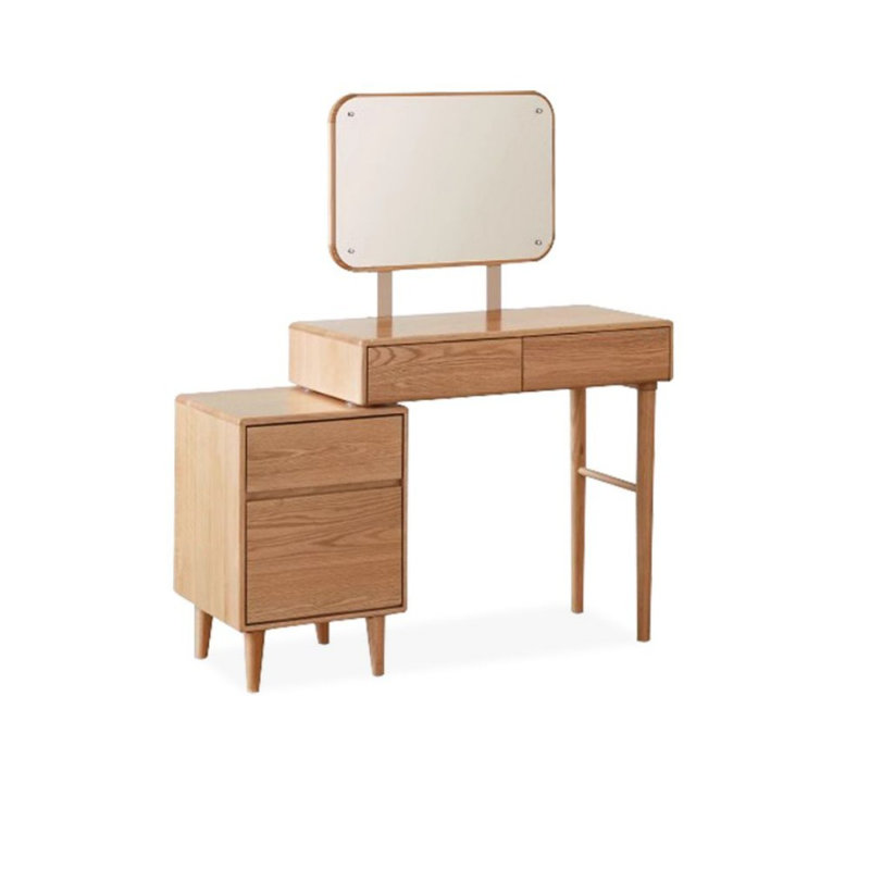 Coiffeuse de maquillage avec miroir lumineux, 4 tiroirs