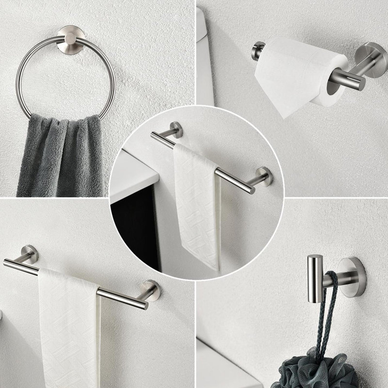 6 - Piece Bathroom Hardware Set, Brushed Nickel