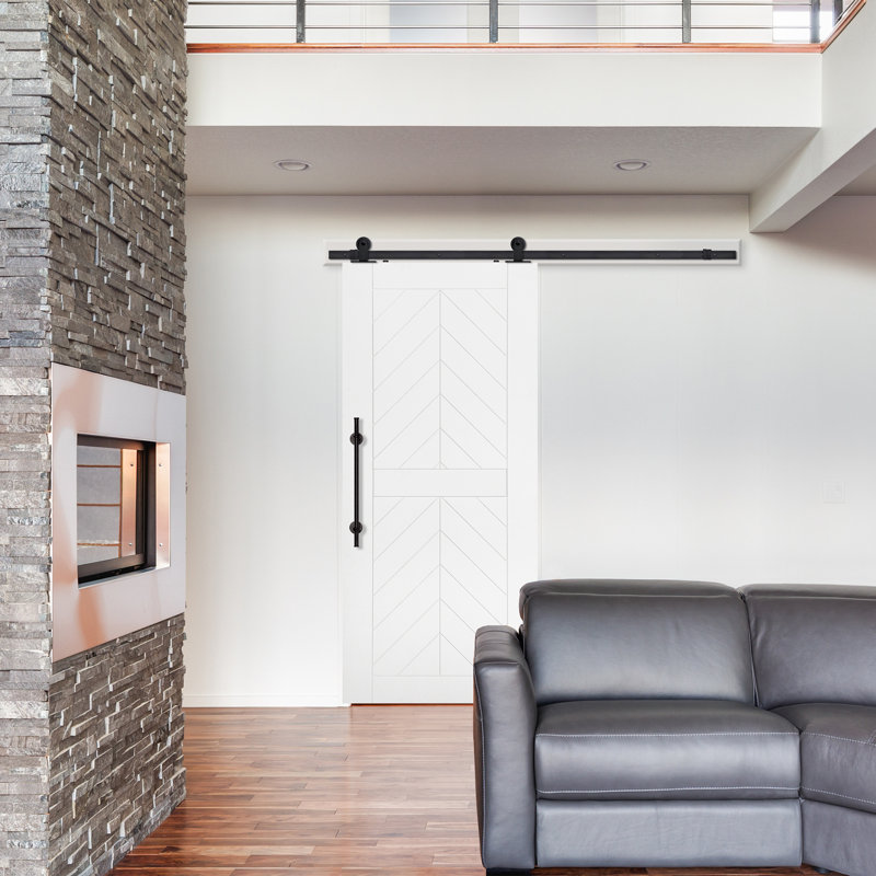 Porte de grange en bois manufacturé lambrissé, 42 po x 96 po