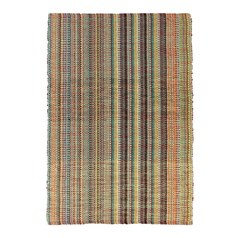 Shakopee Rectangle 60 cm x 90 cm Striped Flatweave Area Rug