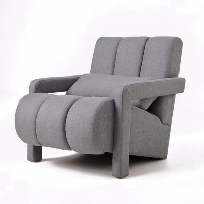 Modern Upholstered Accent Basic Accent Chair, Comfortable Linen Fabric With A Pillow