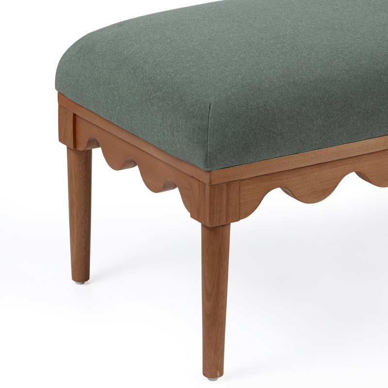 Banc en mohair vert noyer Oodle, Green