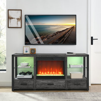 Ultra-Thin Electric Fireplace Insert With Realistic Flame, Remote Control, Timer, Overheating Protection, And Sidelight