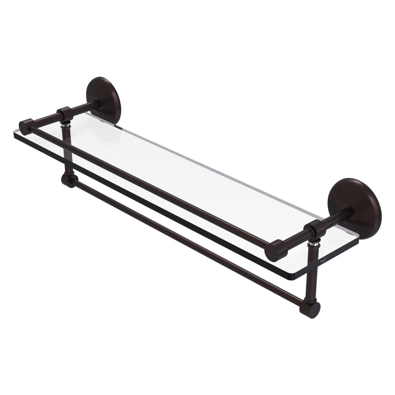 Étagère support avec barre à serviettes Tilney, Bronze antique, 5'' H X 22'' W X 5.5'' D