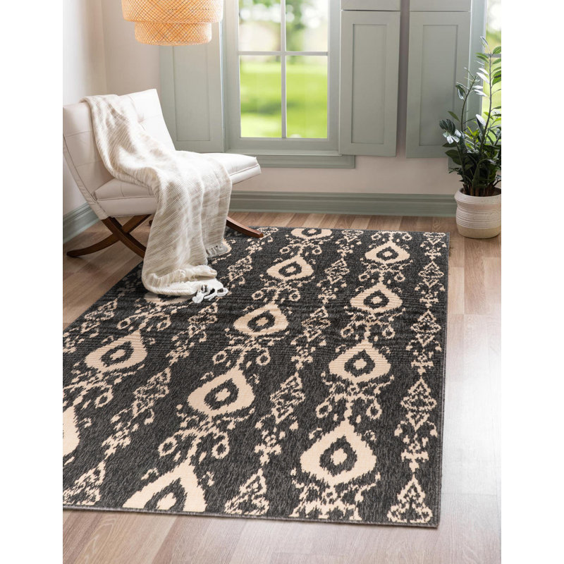 Dherri Ikat Indoor / Outdoor Rug, Rectangle 5’3" x 7'7"
