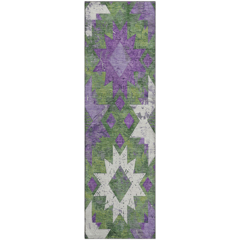 Premium Machine Washable Fairwood AMF1879 Aztec Rug, Runner 2'3" x 7'6"