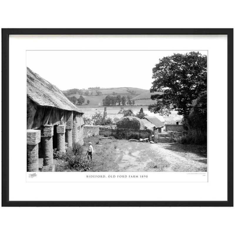 Bideford, Old Ford Farm 1890 - Single Picture Frame Print, 28cm H x 36cm W x 2.3cm D