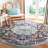 Felty Oriental Power Loom Polypropylene Area Rug in Black/Teal-1933852542