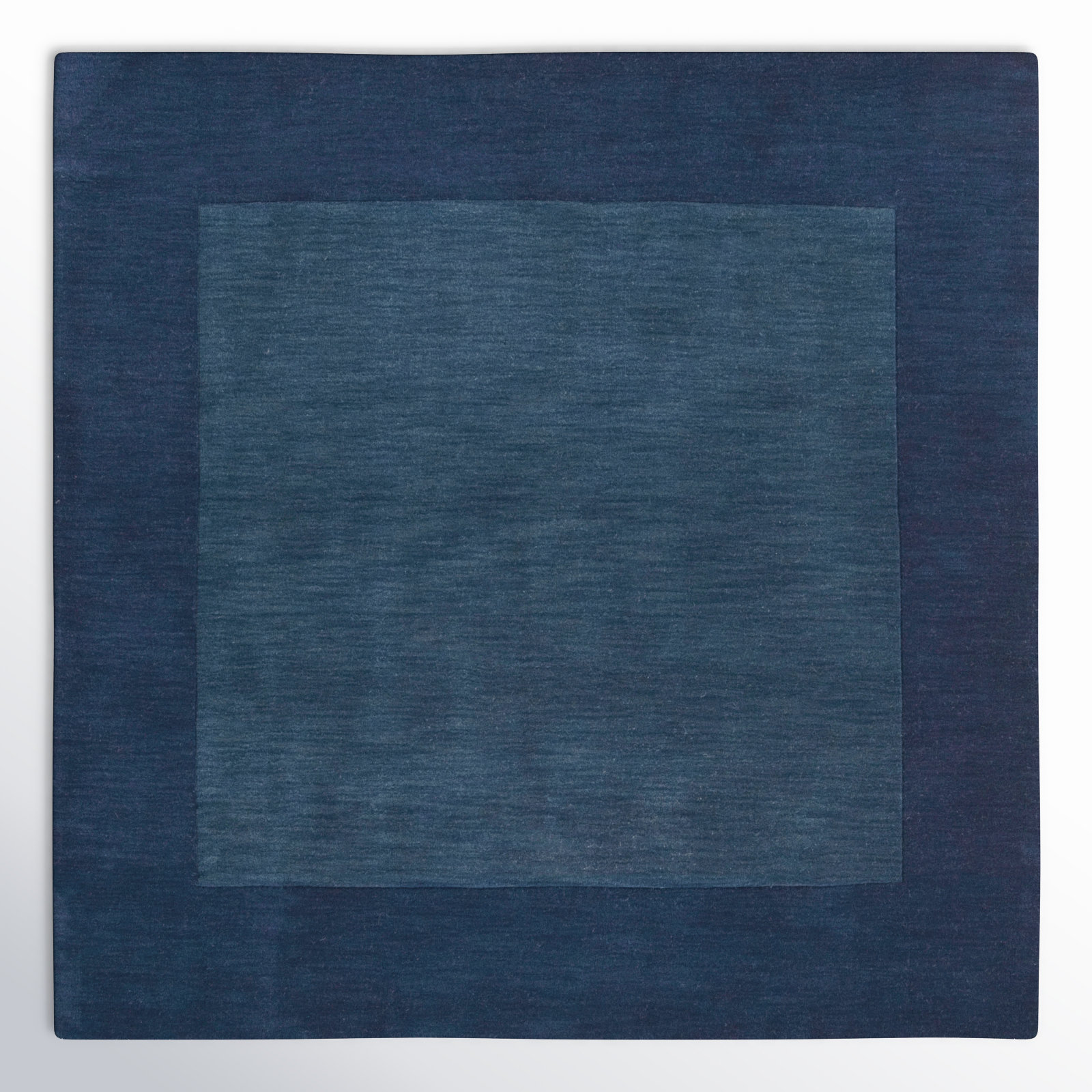 Dolma Navy Hand-Loomed Wool Rug, Square 9'9"