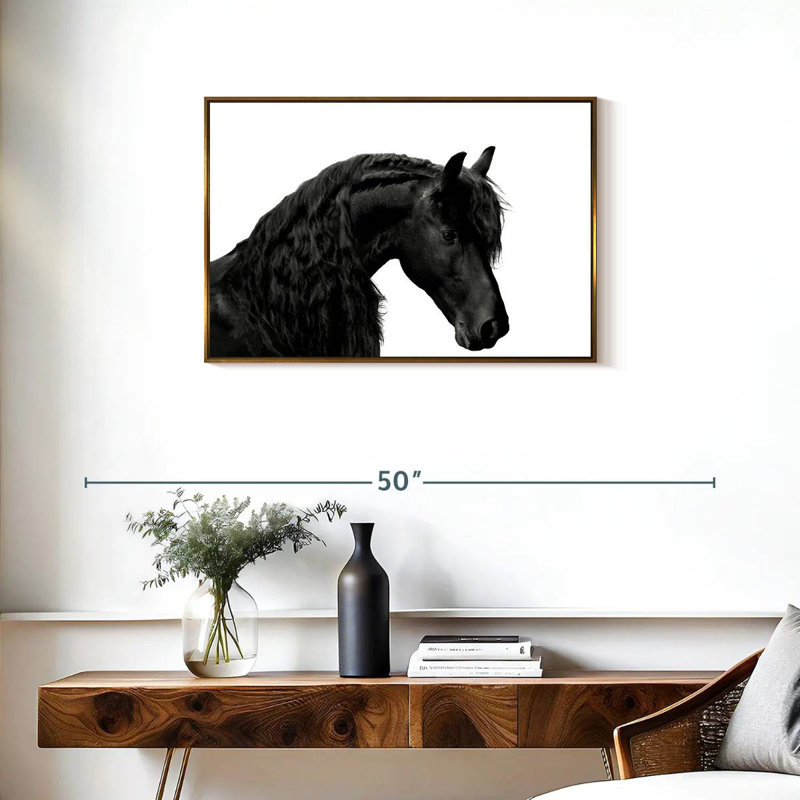 Noir classique I, Cadre flottant doré, 31 po x 21 po