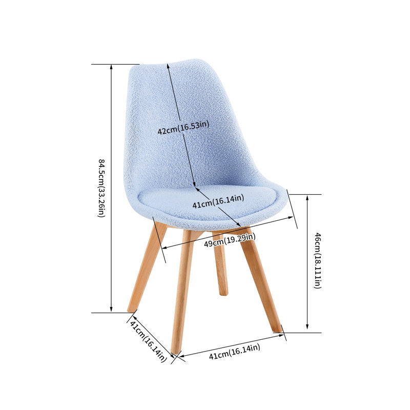 Leonora 46cm H Polyester Blend Upholstered Side Chair, Blue