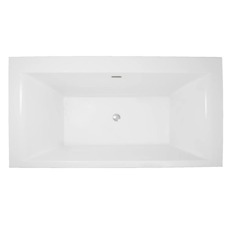 Studio 70" x 36" Freestanding Soaking Acrylic Bathtub, Matte Black