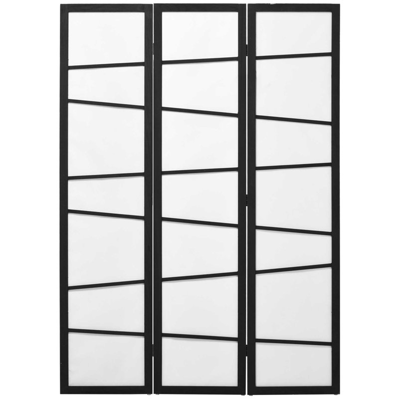 Aafiyah 120cm W x 170cm H 3 - Panel Solid Wood Folding Room Divider