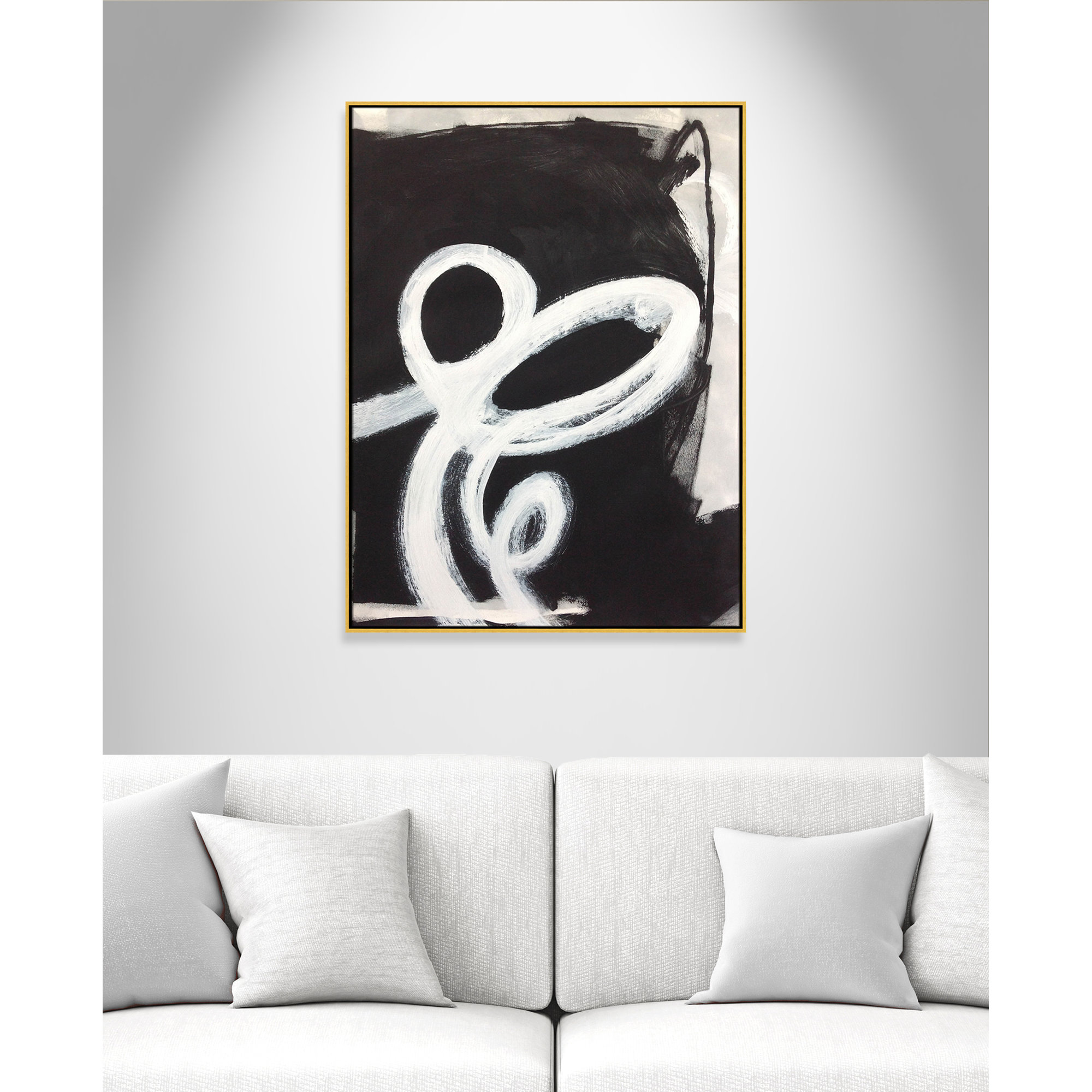 Ansonia Swirly Swirls II Print by , No Mat, Gold Floater Framed, 49.5" H x 37.5" W x 2" D