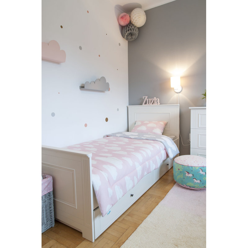 Alma 2 - Piece Cot Bedding Set, Pink/Grey