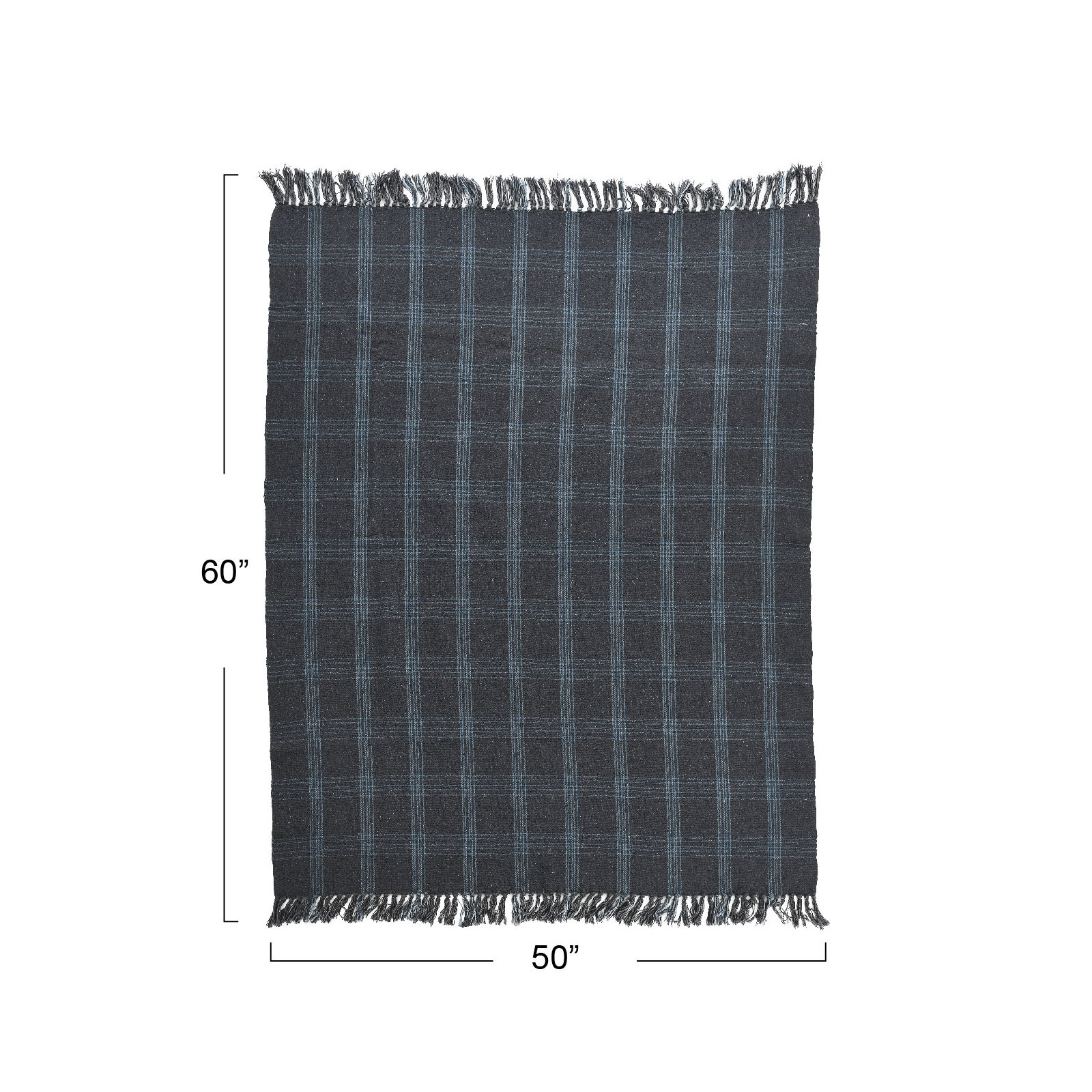 Eura Cotton Hand Woven Throw Blanket, Gray