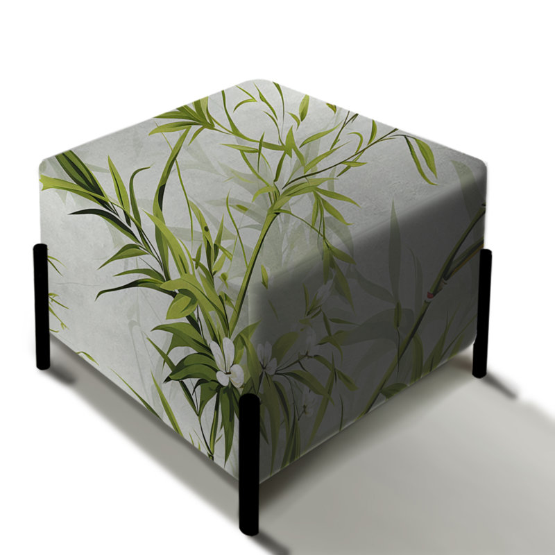 Repose-pieds carré en bambou Zen Haven I