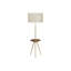 Lighting, lampe sur pied, h 63 po, métal doré, abat-jour ivoire / crème, contemporain-1968815646