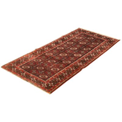 One-of-a-Kind Boidarja Hand-Knotted 1980s 3'11"" x 8'9"" Runner Wool Area Rug in Dark Brown/Red -  Isabelline, BF497104787D46F583100AD524C53E11
