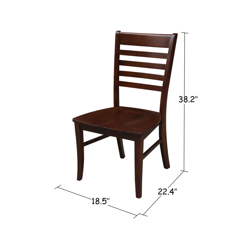 Sardinia Solid Wood Ladder Back Side Chair, Espresso