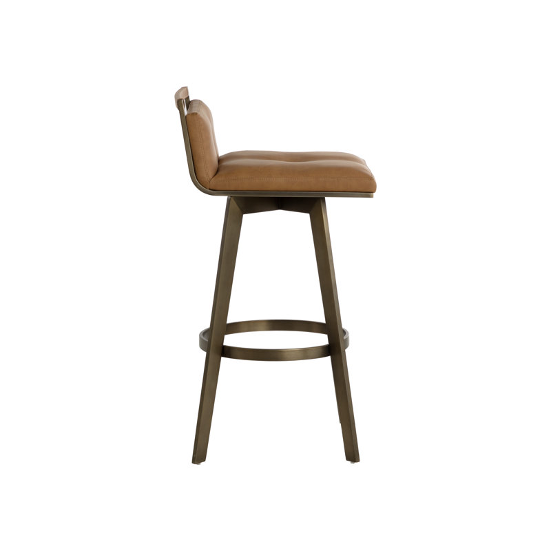 Arizona Swivel Bar & Counter Stool, Brown, Bar Stool (30" Seat Height), Stainless Steel