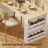 Kitchen Island With Extendable Dining Table For 4-6 Person,Two-Tone Kitchen Table With Double-Sized Storage, Power Outlet, With Storage 2 Drawers 2 Side Open Shelves