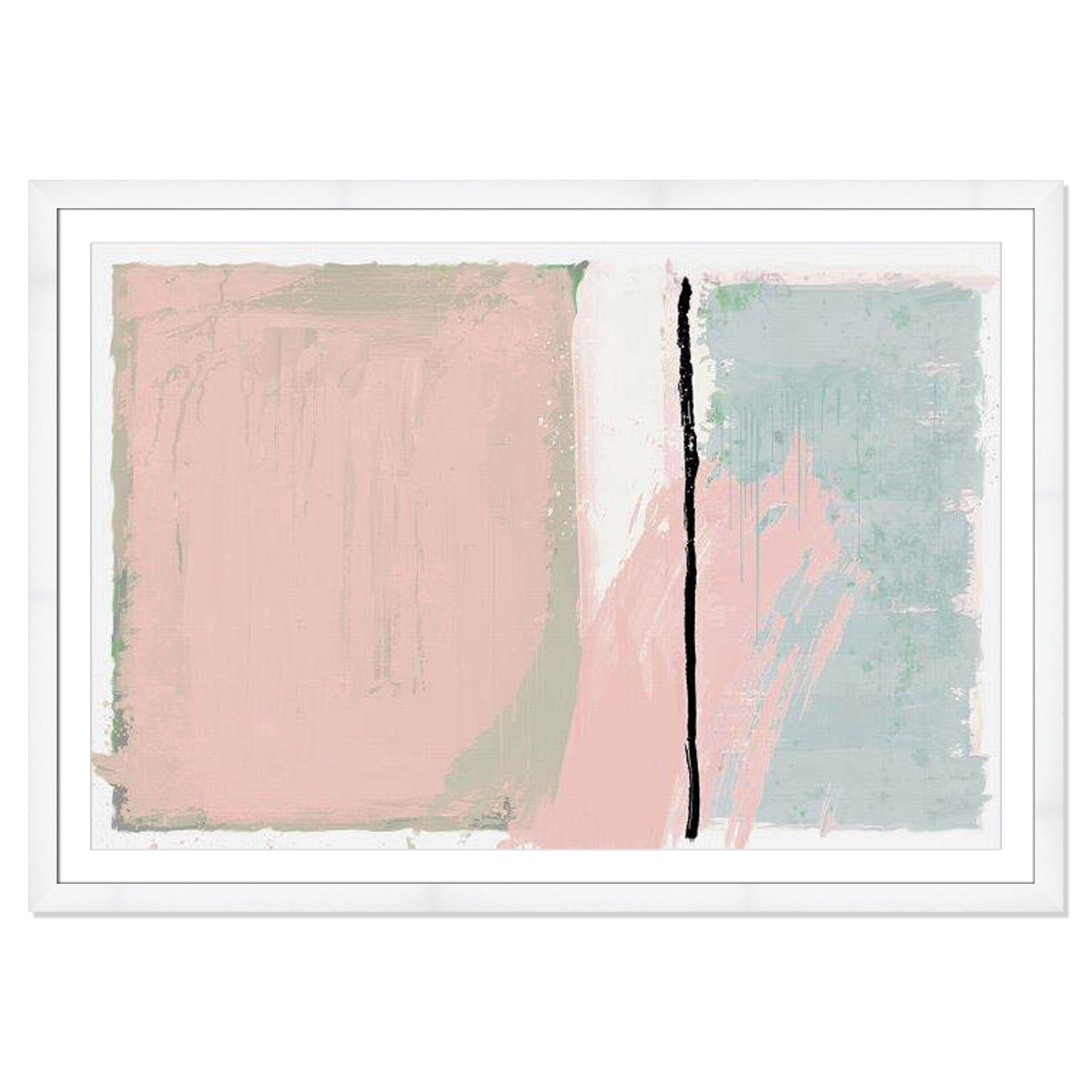 Pastel Opulance Print, 39" H x 55" W x 1.25" D, White Cube Picture Framed, White