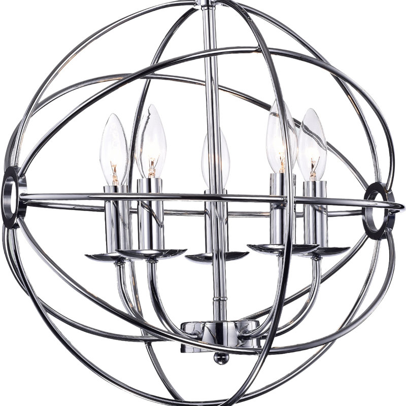 Douglass 5 - Light Dimmable Chandelier, Chrome
