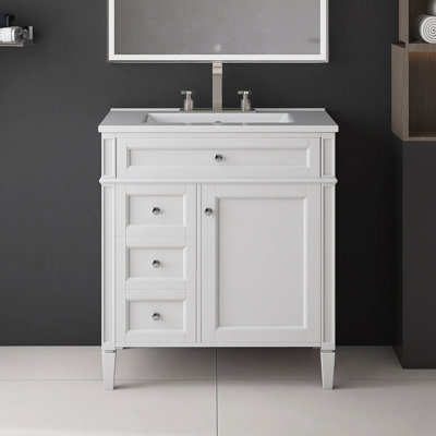 Meuble-lavabo simple 30 po avec comptoir en céramique Sharidan