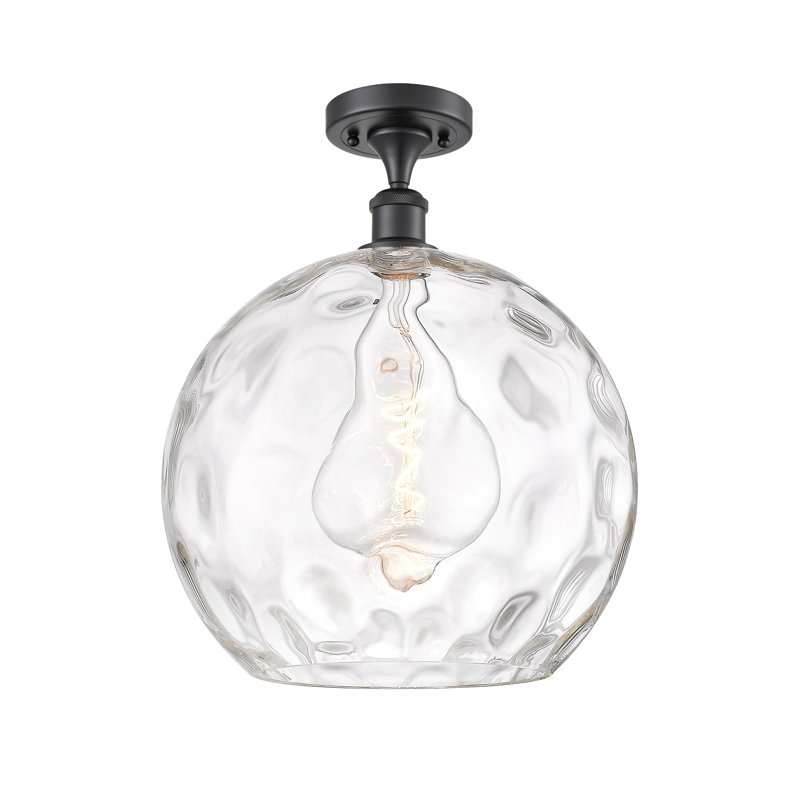 Plafonnier semi-encastré 1 lumière 8 po Cindi, DEL, H 16,88 po x l 13,75 po x P 13,75 po, Noir mat