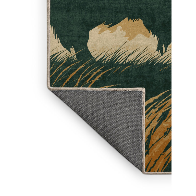 Tapis moelleux en peluche de style rustique Nikolas, 8 x 12
