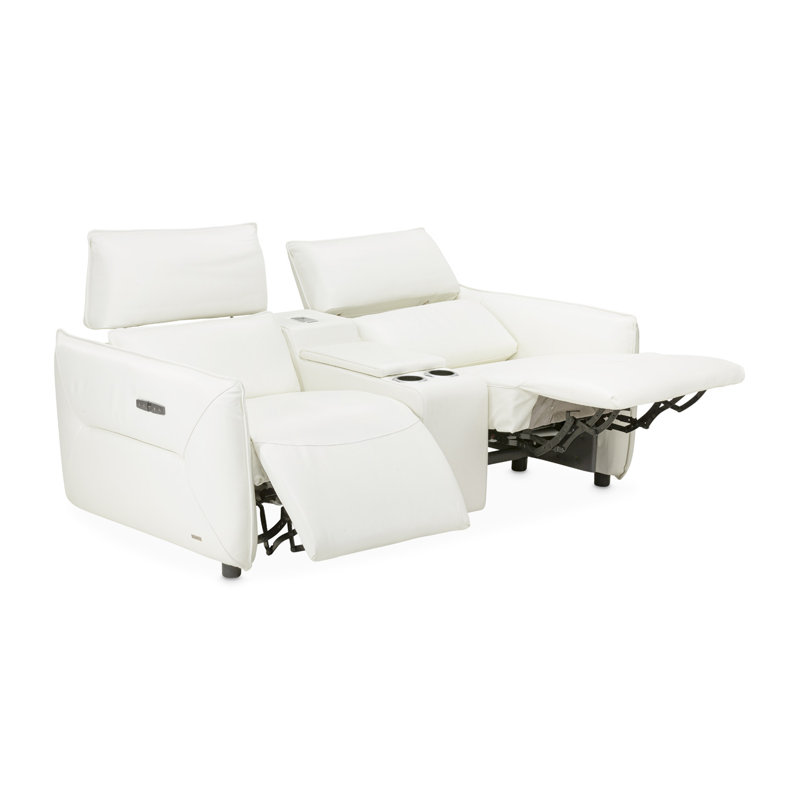 Mia Bella 78'' Recessed Arm Reclining Loveseat, White