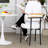 Short Plush Upholstered Metal Dining Chairs-583996520