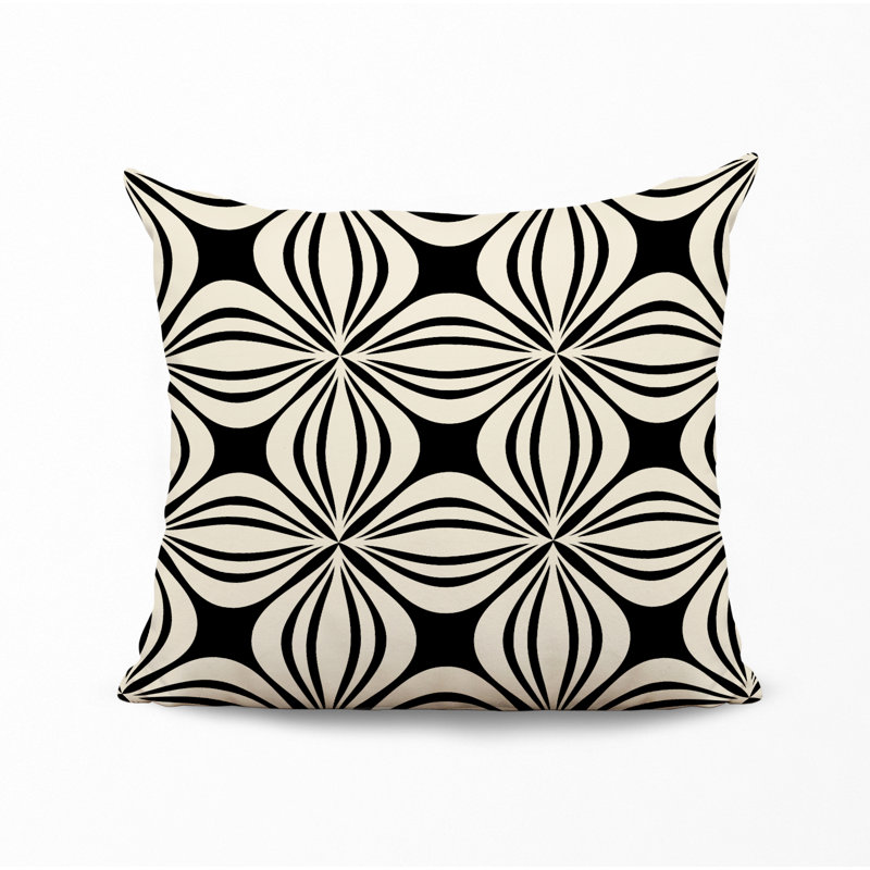 Housse et insert de coussin décoratif en polyester, L 15 po x H 15 po, Noir