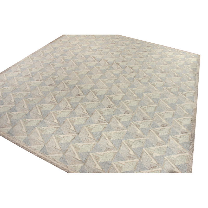 Scandinavian Wool Geometric Area Rug, Rectangle 10' x 14'