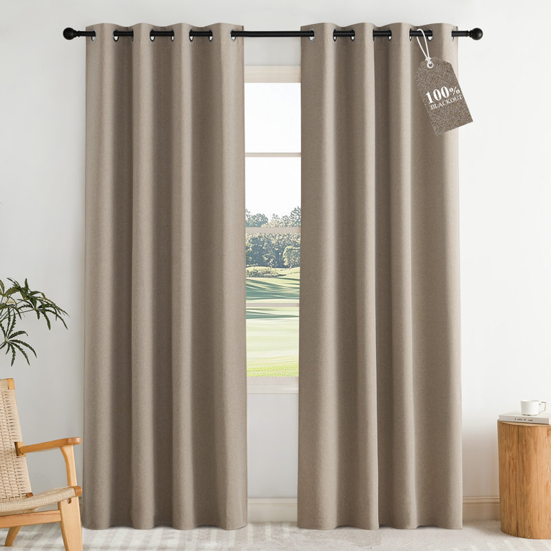 Rideaux 100% lin occultant pour la chambre à coucher, la protection de la vie privée et les rideaux réducteurs de bruit, habillages de fenêtre isolants pour la maison de campagne, 2 panneaux