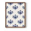 Motif de fleurs indigo I, reproduction encadrée - bois massif-830371612-830371589
